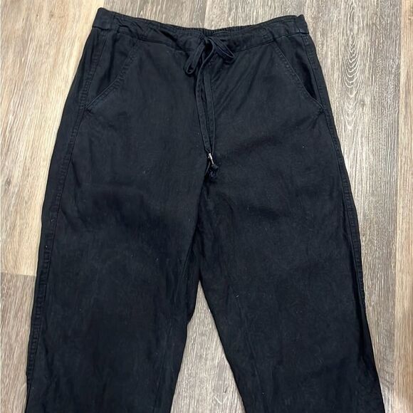 J.Crew black linen blend pull on seaside pants size small - Picture 3 of 9